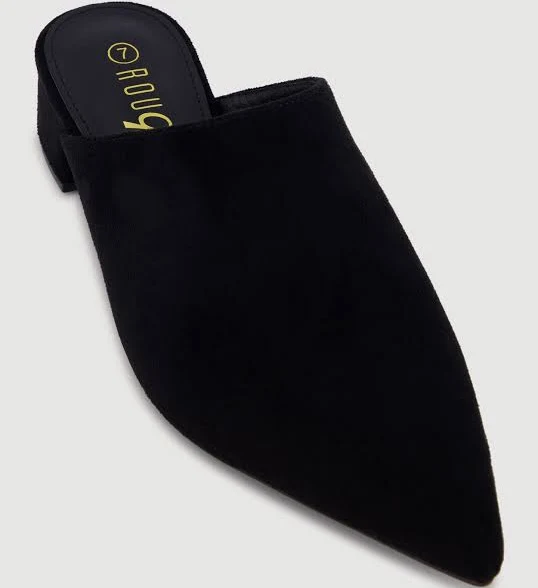 shoes Women's Pointed Toe Block Heel Suede Mules Rainbow Shops $19.99