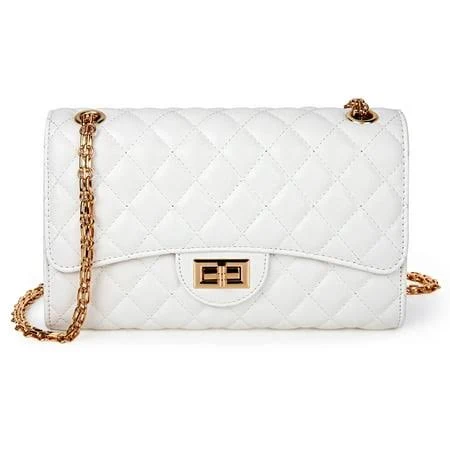 bag Women's Quilted Leather Crossbody Purse with Chain Strap Walmart - DAKOMM $13.99