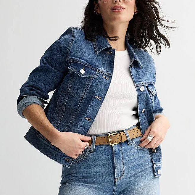 accessory Women's Sonoma Goods For Life Denim Jacket, Size: XS, Medium Wash Kohl's $42.49
