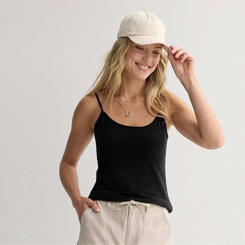 top Women's Sonoma Goods For Life Everyday Camisole, Size: XL, Pitch Black Kohl's $5.99