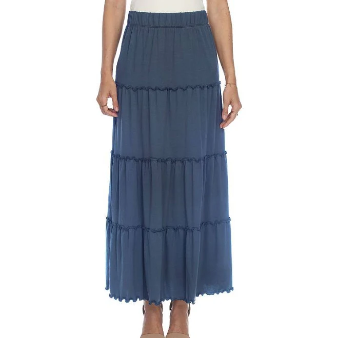 skirt Women's Tiered Maxi Skirt, Size: Large, Denim Blue Kohl's $44.99