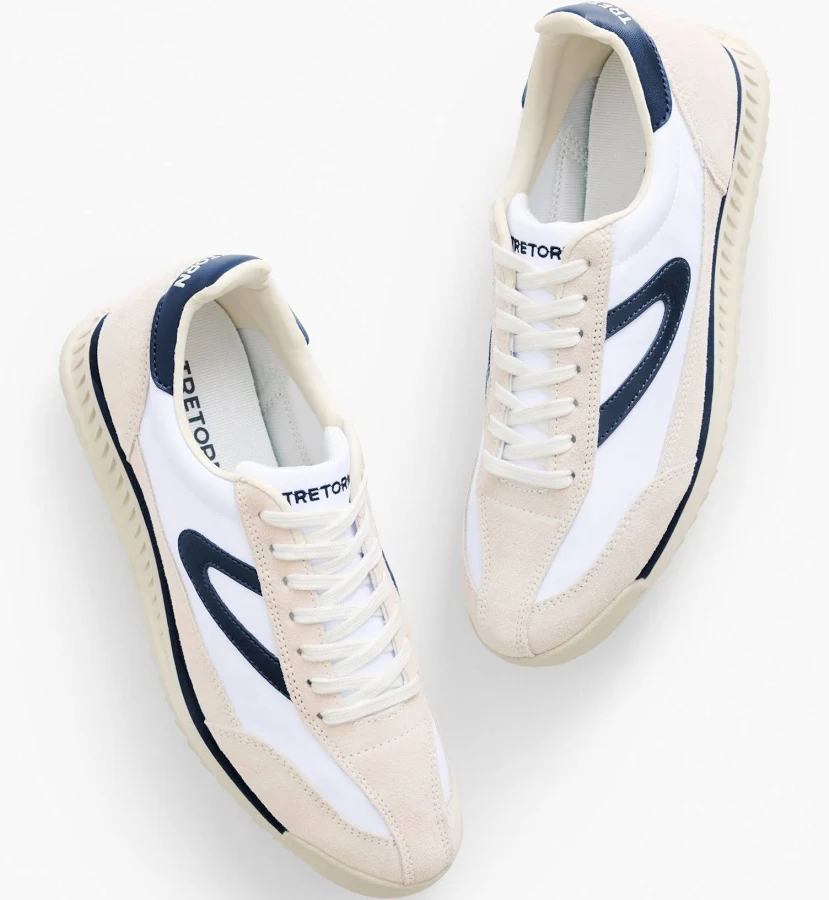 shoes Women's Tretorn Rawlins 2.0 Sneakers - White/Navy Blue - 9 1/2 M Talbots Talbots $80