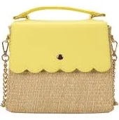 bag Women's Woven Straw Crossbody Bag with Faux Leather Scallop Instacart $25