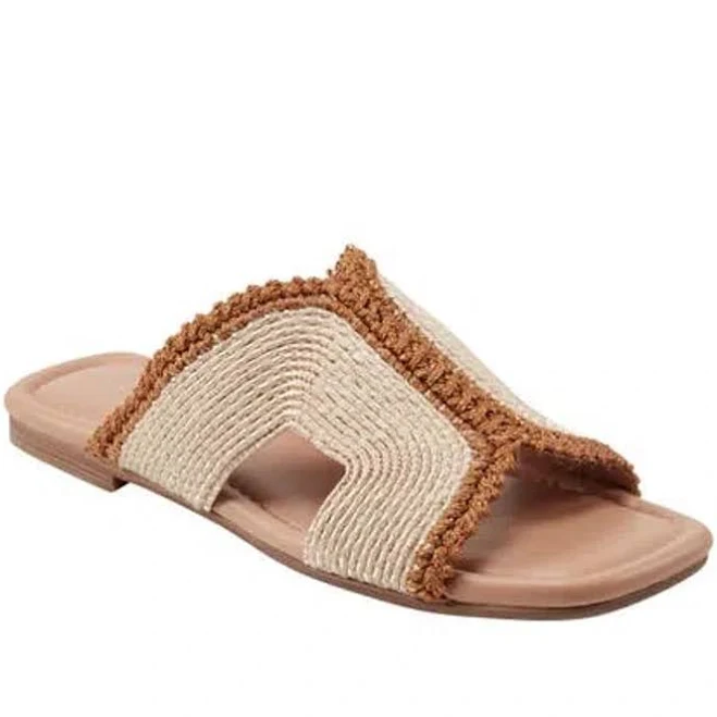 shoes Woven Raffia Flat Slide Sandals In Light Natural ModeSens $99