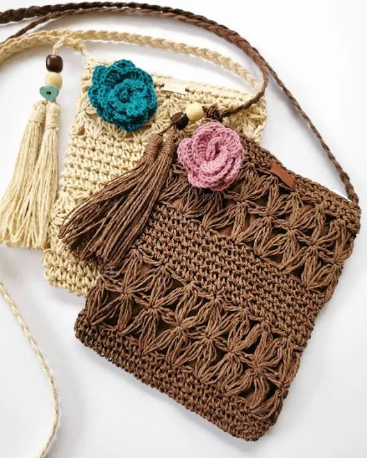 bag Woven Straw Crossbody Bag with Tassel Detail Etsy - Seller $31.12