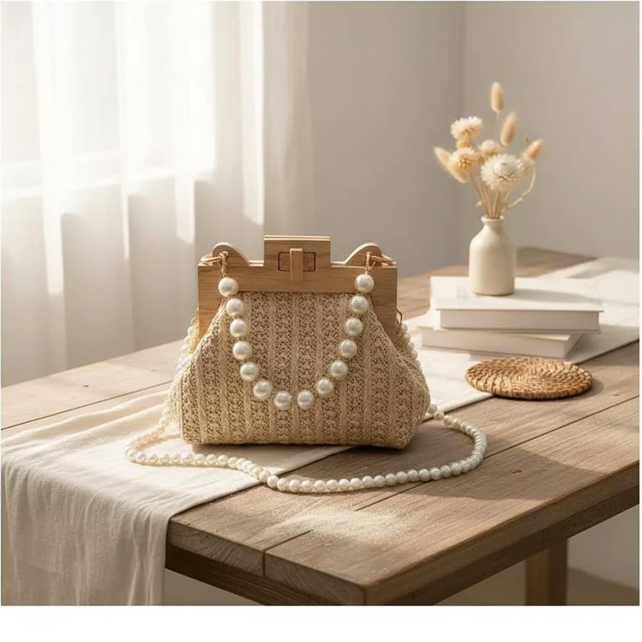 bag Woven Straw Shoulder Bag with Wooden Handle Etsy - Seller $61.5
