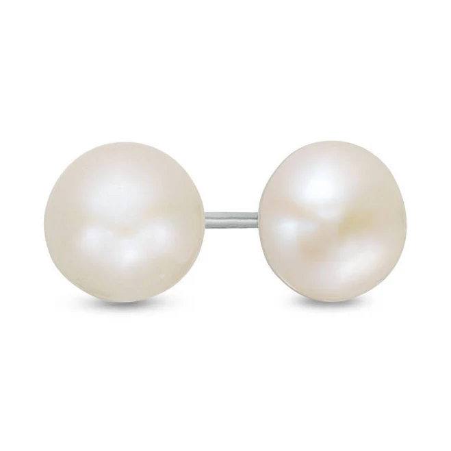 accessory Zales Sterling Silver Freshwater Cultured Pearl Stud Earrings Zales Outlet $49.99