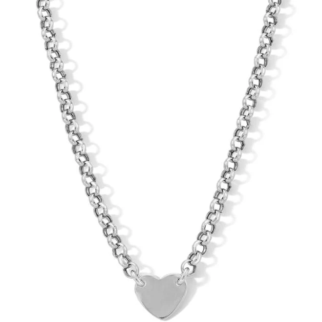 accessory Zales Sterling Silver Hollow Heart Charm Necklace Zales $149.98