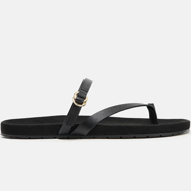 shoes Zara Flat Leather Strap Sandals Zara USA $75.9