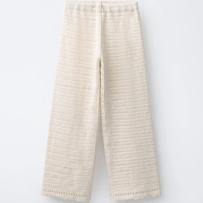 pants Zara Kids Wide Leg Crochet Knit Pants Zara USA $35.9