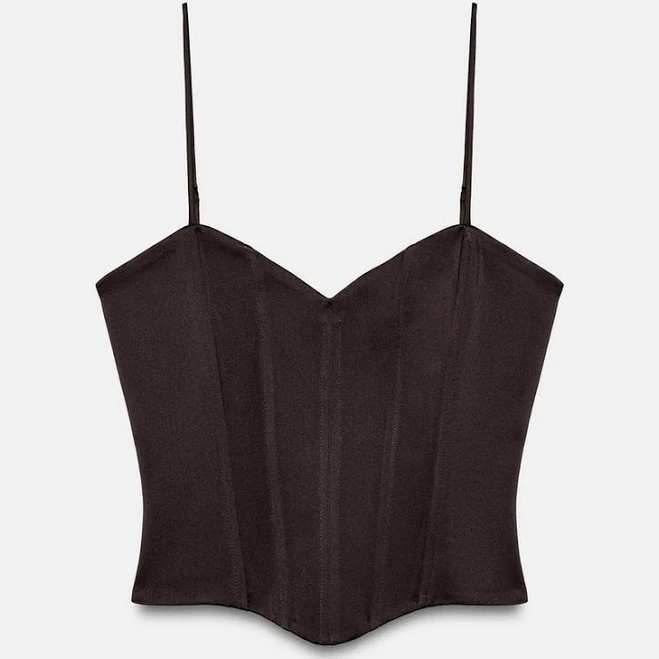 top Zara Satin Corset Top Zara USA $45.9
