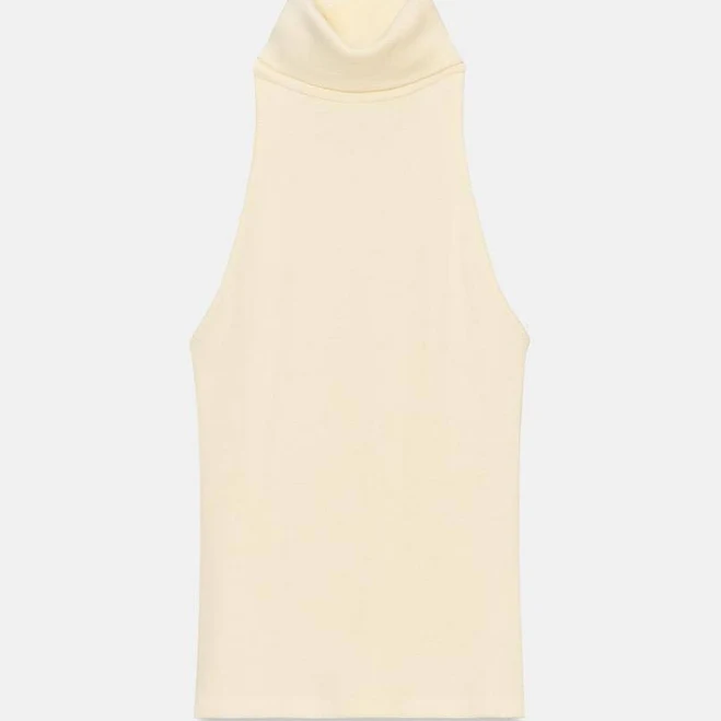 top Zara Women's High Neck Sleeveless Top Zara USA $35.9