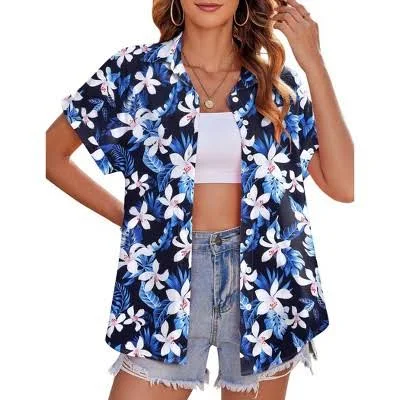 blouses Zeagoo Women's Casual Hawaiian Button Down Shirt Target $29.99