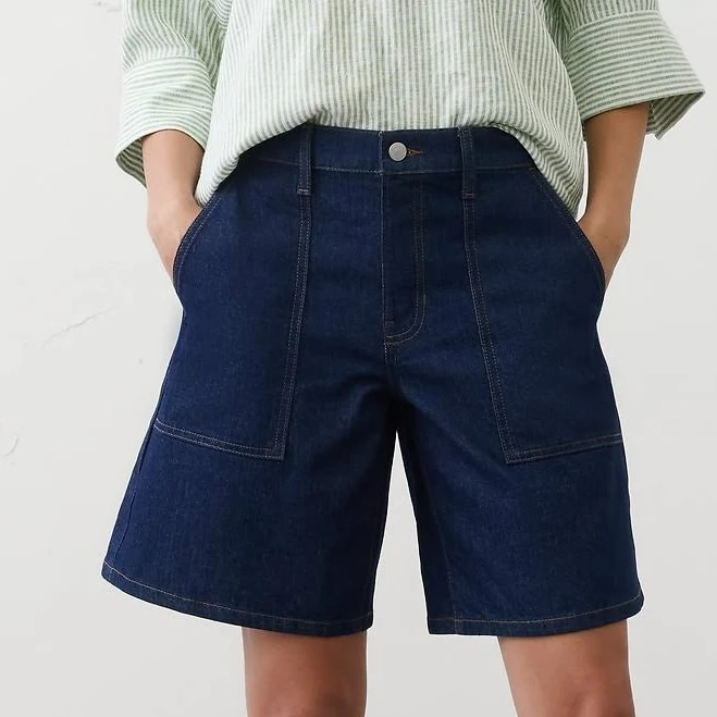 Women's Mid-Rise Denim Bermuda Shorts