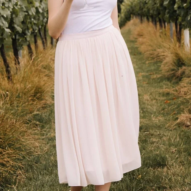 Chiffon Tea Length Bridesmaid Skirt