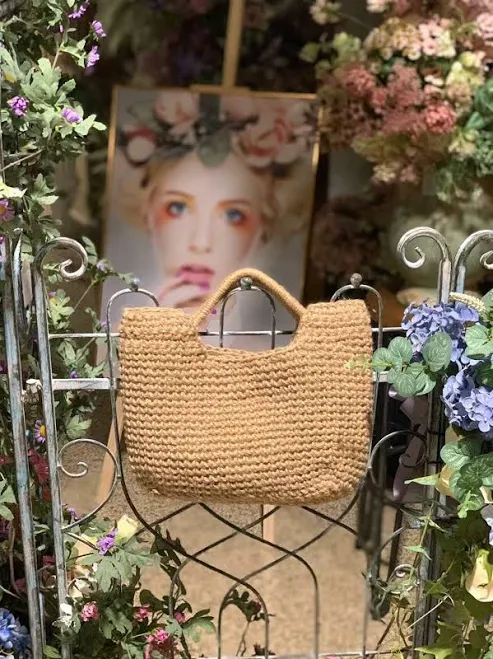 Handmade Hemp Tote Bag with Arched Handles