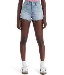 Levi's 501 High Rise Frayed Hem Cut Off Shorts