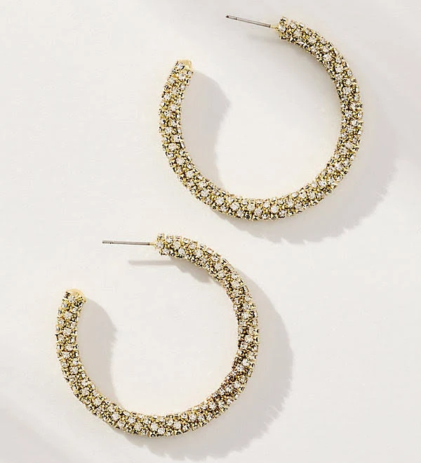Anthropologie Large Glam Hoop Earrings