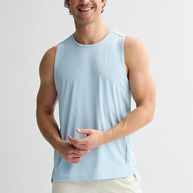 Men's Tek Gear Performance Mesh Tank, Size: Medium, Cool Blue