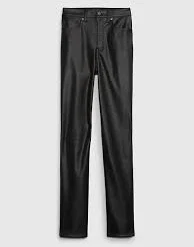 High Rise Vegan Leather Vintage Slim Pants