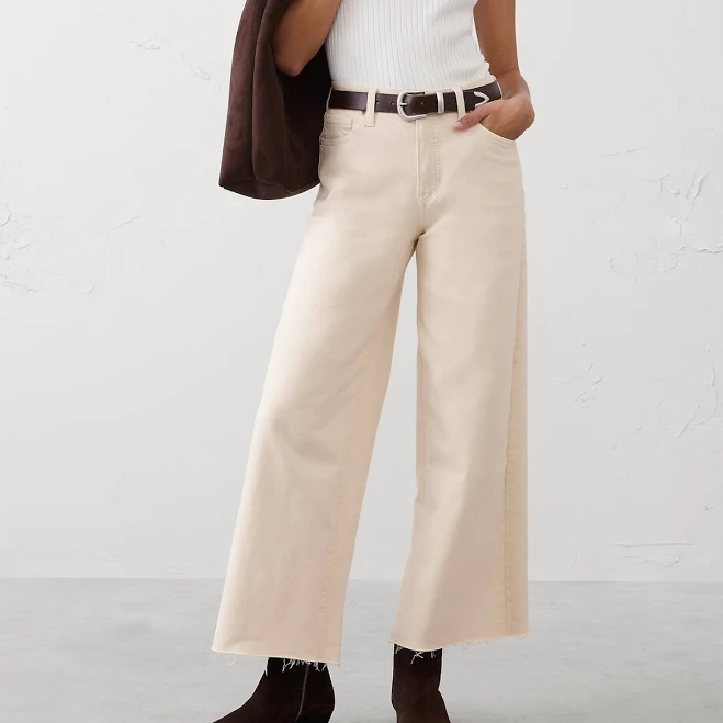 Wide-Leg High-Rise Cropped Jeans