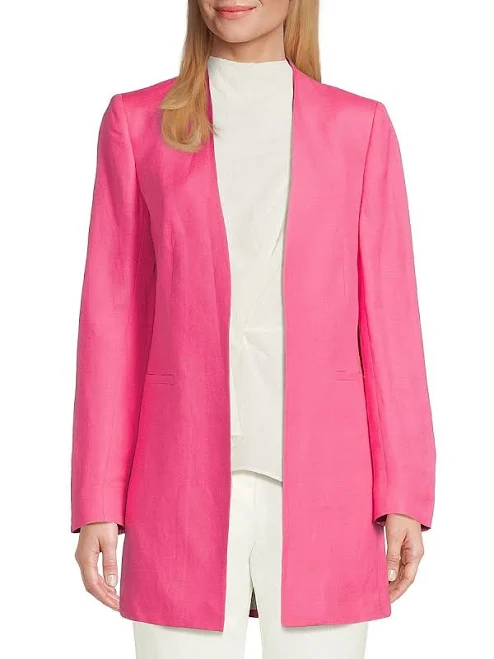 Calvin Klein Women's Open-Front Linen-Blend Blazer