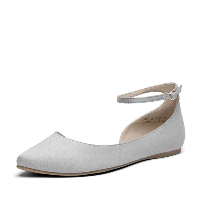 Dream Pairs Pointed Toe Ankle Strap Ballet Flats
