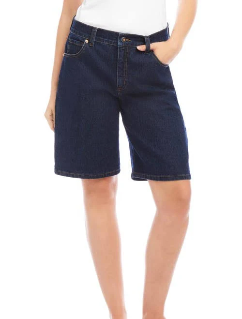 Karen Kane Women's Mid-Rise Denim Bermuda Shorts