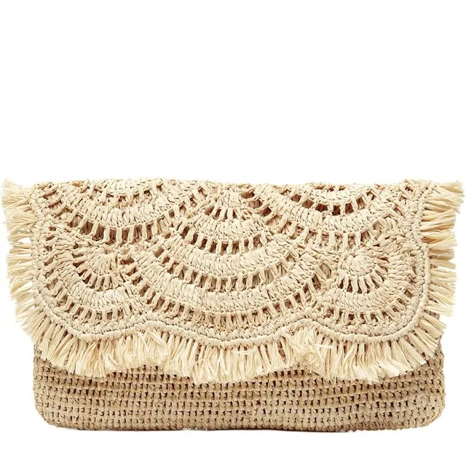 Mar Y Sol Giselle Raffia Clutch