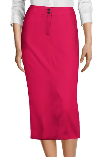 High-Waisted Linen-Cotton Midi Pencil Skirt