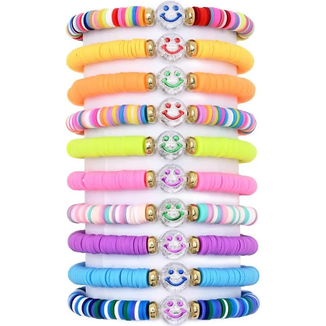 Friendship Bracelets - 10 Pack Colorful Beaded Handmade Jewelry Set