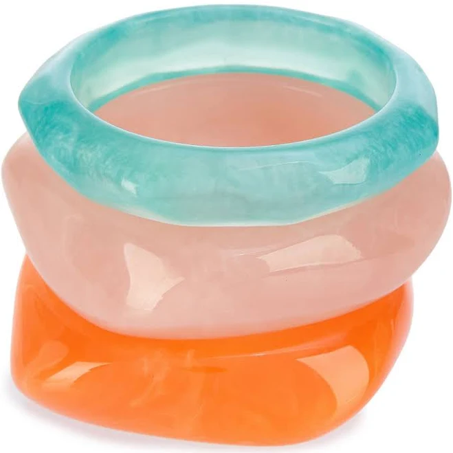 Anna Ava Chunky Resin Bangle Bracelet Set