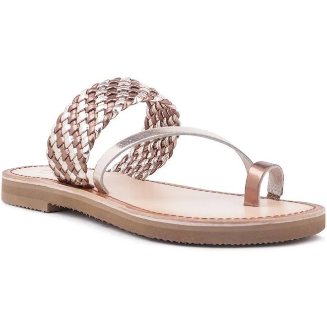 ISIDORA Women's Braided Leather Flat Sandals
