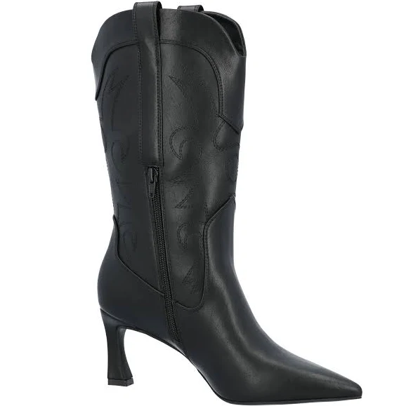 Madden NYC Women's Faux Suede Heeled Western Booties