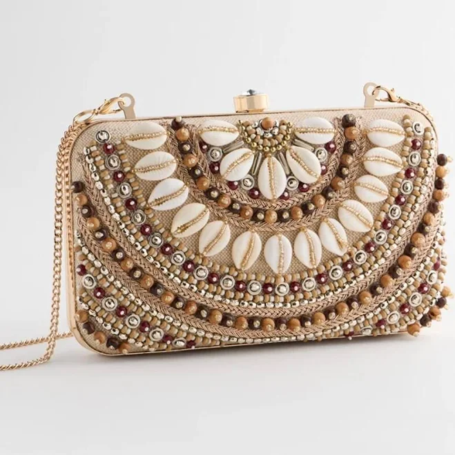 Chico's Women's Shell Embellished Clutch
