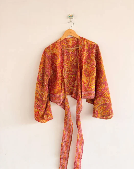 Silk Paisley Crop Top