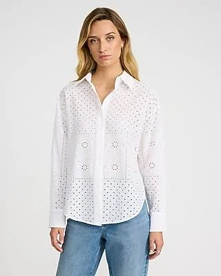 Express Women's Oversized Eyelet Shirt