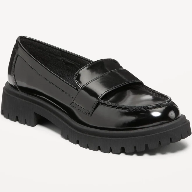 Old Navy Women's Faux-Leather Chunky Heel Loafers