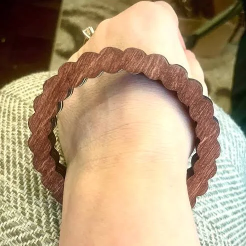 Wooden Laser Cut Bangle Bracelet