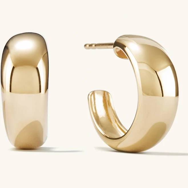Mejuri Gold Vermeil Dome Hoop Earrings