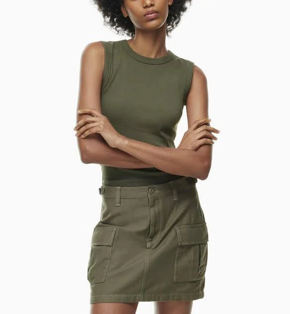 Tna Women's Supply Cargo Micro Skirt Pant in Gd Army Green | 00