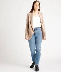 Mongolian Spring Cashmere Open Cardigan Sweater