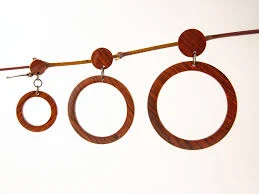 Cocobolo Wood Hoop Earrings, Big Hoops, Boho Earrings, post dangles, Lightweight Hoops, Statement Earrings, Unique Wood Earrings 3 Sizes