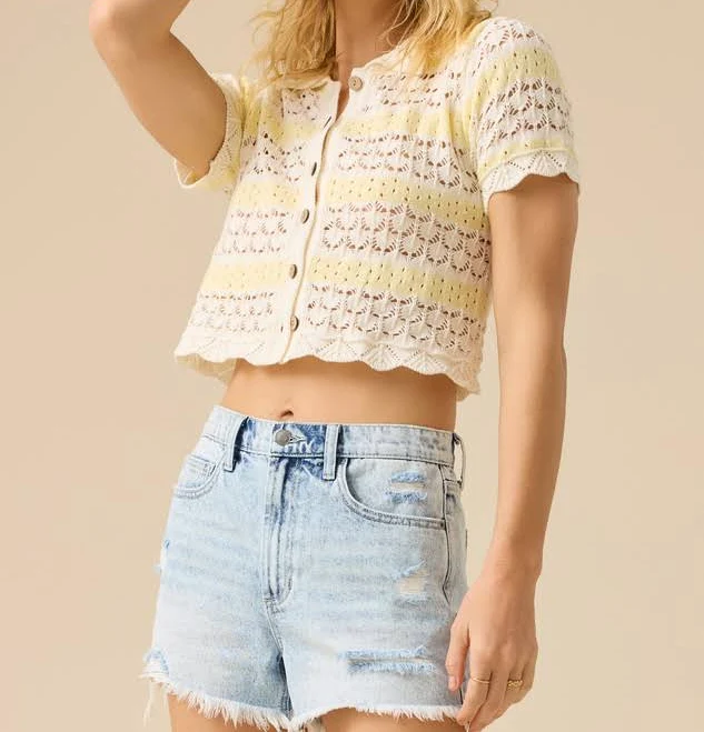 Altar'd State Galea High-Rise Denim Shorts