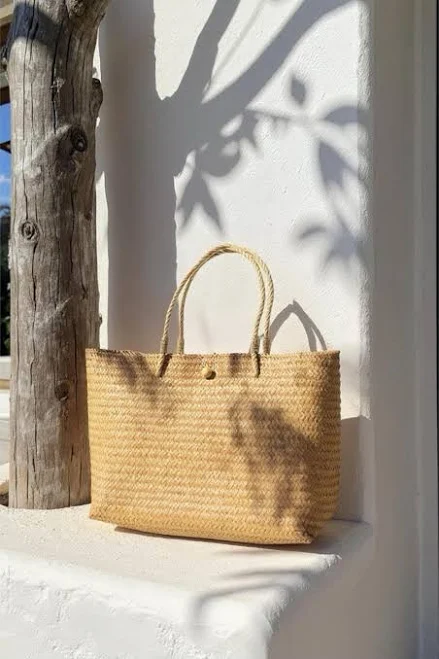 Handmade Jumbo Straw Beach Tote