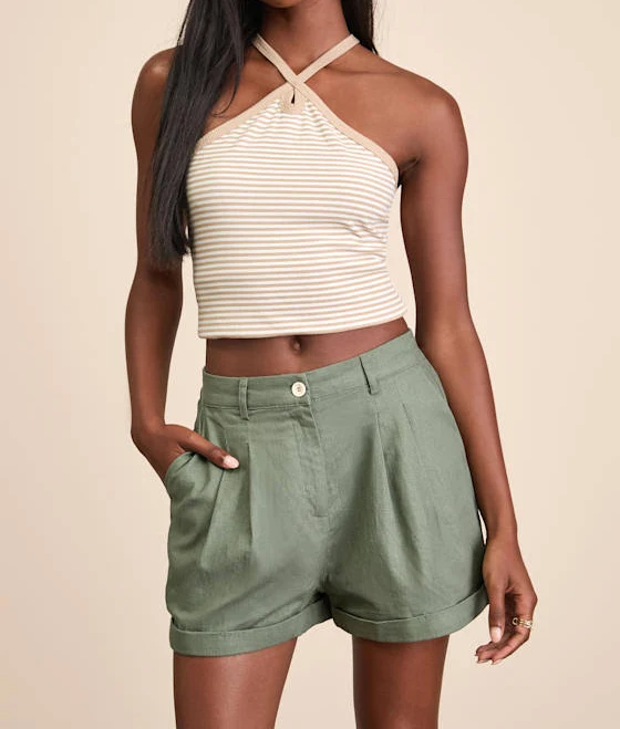 Lulus High-Rise Pleated Shorts