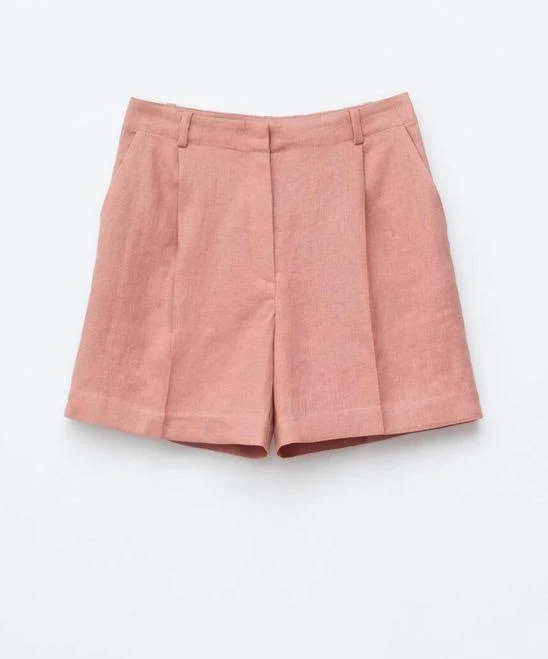 & Other Stories Women's Pleated Linen Shorts - Pink - Mini shorts