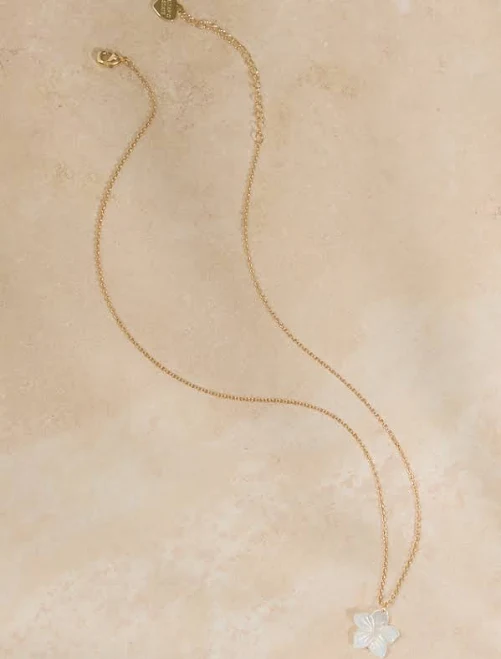 18K Gold Dipped Izzy Flower Charm Necklace