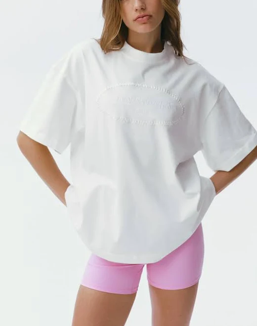 H&M Ladies Oversized-Fit Printed Sports T-Shirt