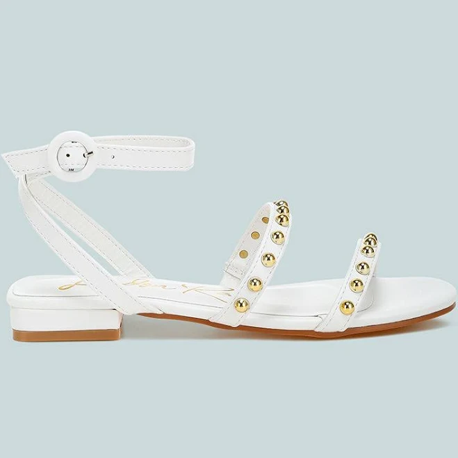 London Rag Women's Flippity Studded Ankle Strap Sandals